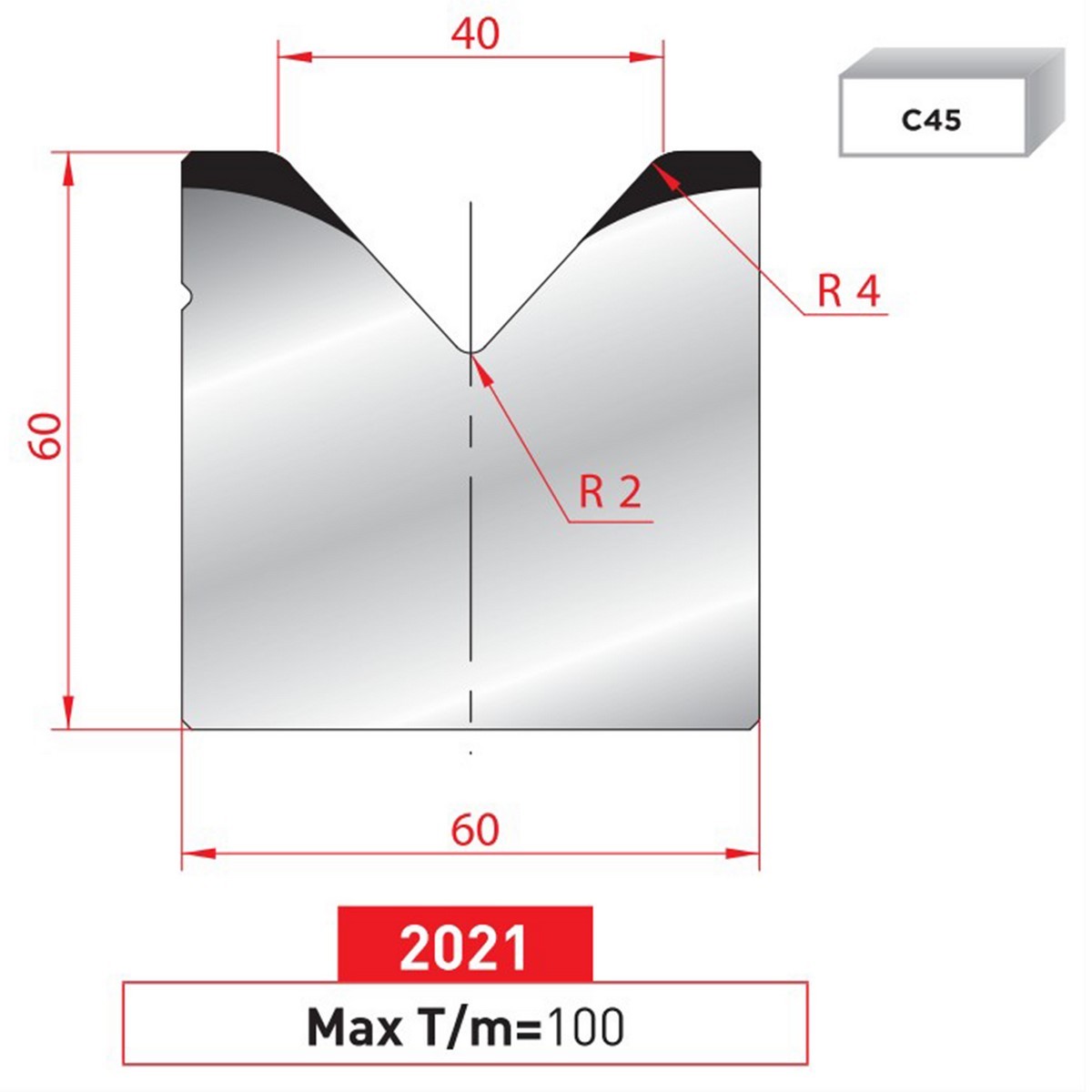 Matrice 1V - 85° N° 2021 Lg: 415 mm