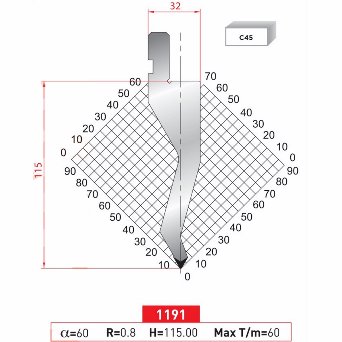 Poinçon 1191 Lg: 415 mm