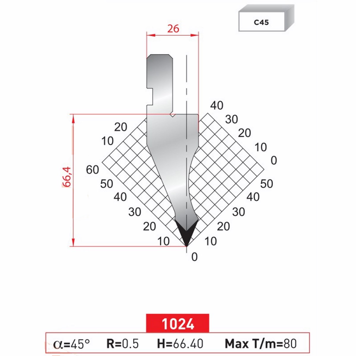 Poinçon 1024 Lg: 835 mm