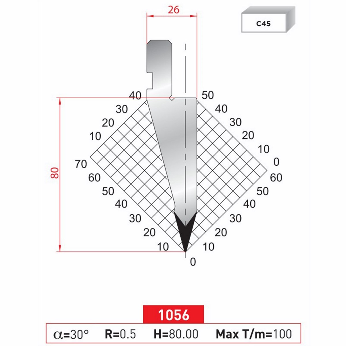 Poinçon 1056 Lg: 835 mm