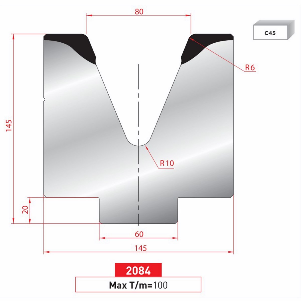 Matrice 1V - 45° N° 2084 Lg: 415 mm