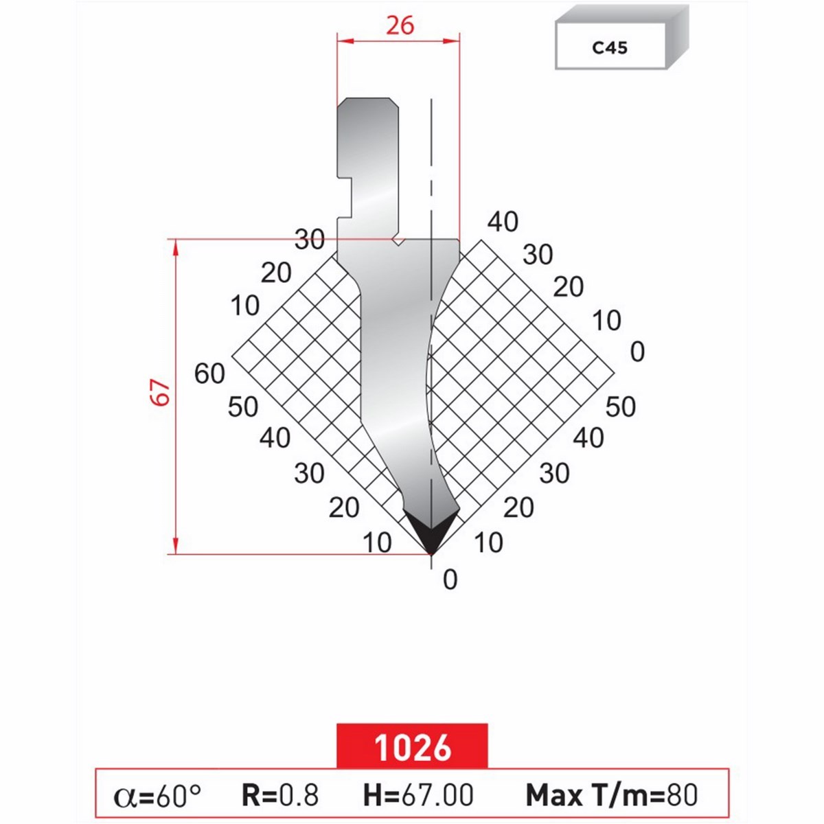 Poinçon 1026 Lg: 805 mm Fractionné