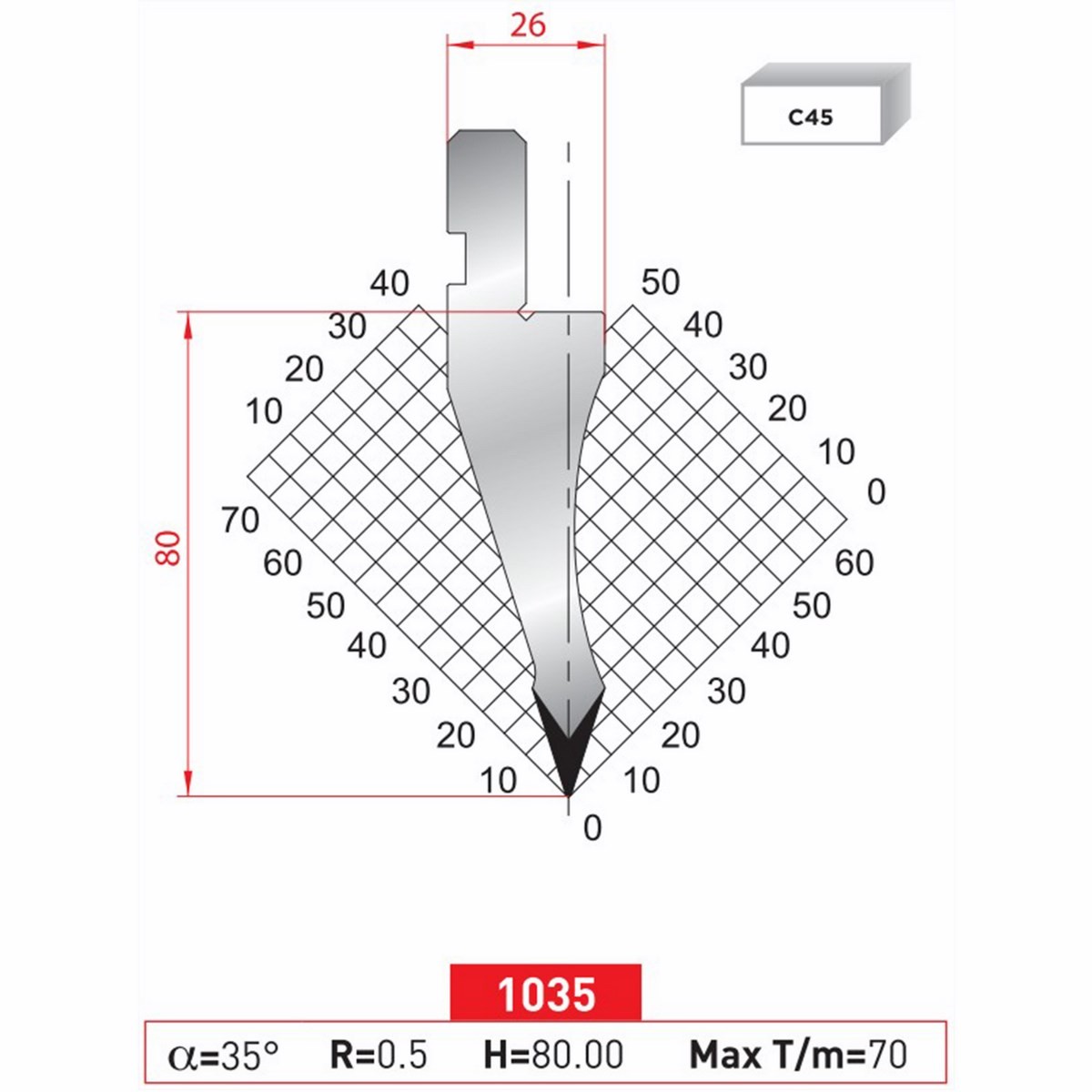 Poinçon 1035 Lg: 415 mm