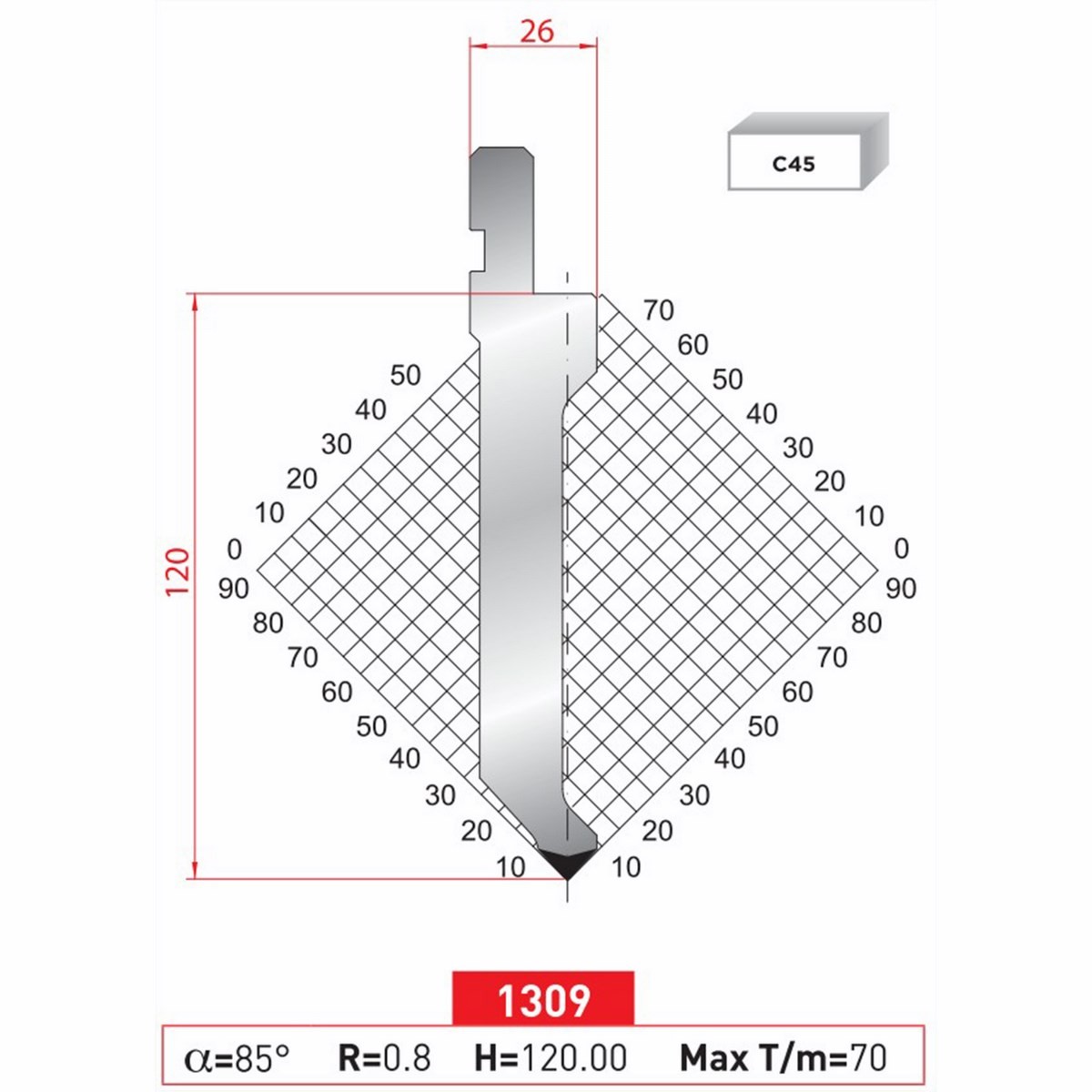 Poinçon 1309 Lg: 415 mm