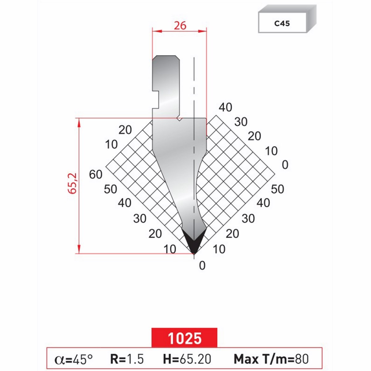 Poinçon 1025 Lg: 835 mm