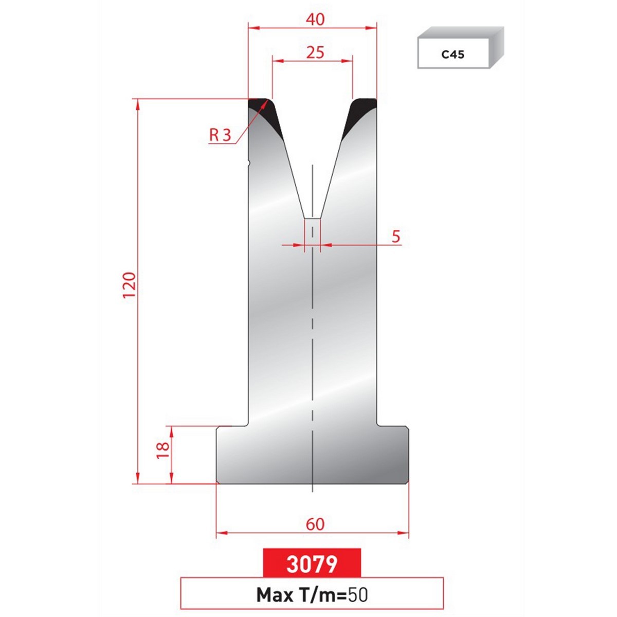 Matrice T - 30° N° 3079: 835 mm