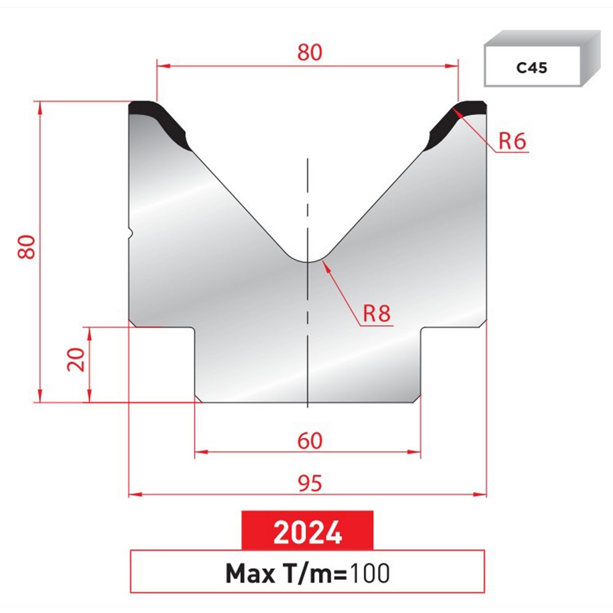 Matrice 1V - 85° N° 2024 Lg: 415 mm