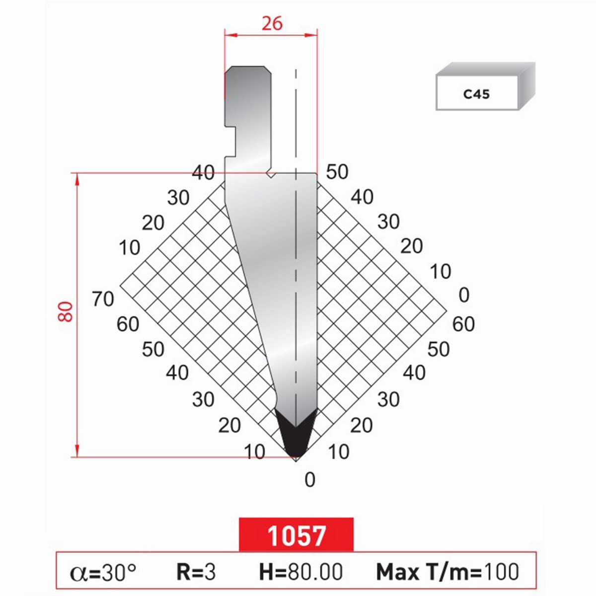 Poinçon 1057 Lg: 835 mm