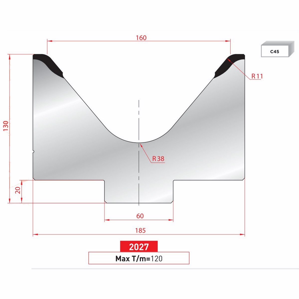 Matrice 1V - 80° N° 2027 Lg: 835 mm