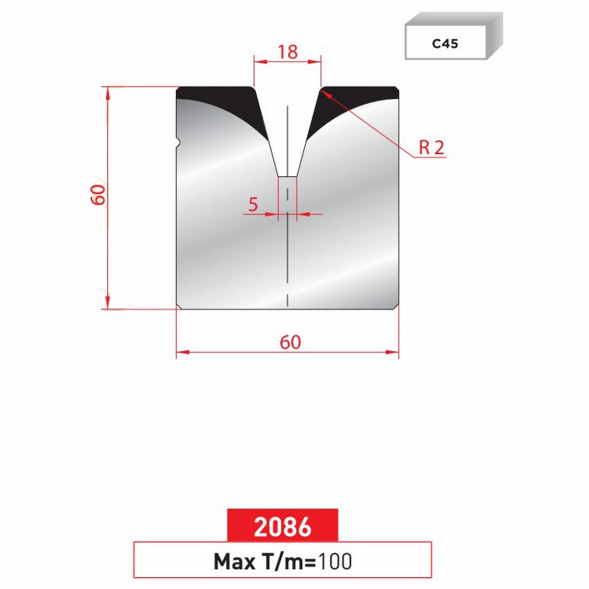 Matrice 1V - 30° N° 2086 Lg: 415 mm