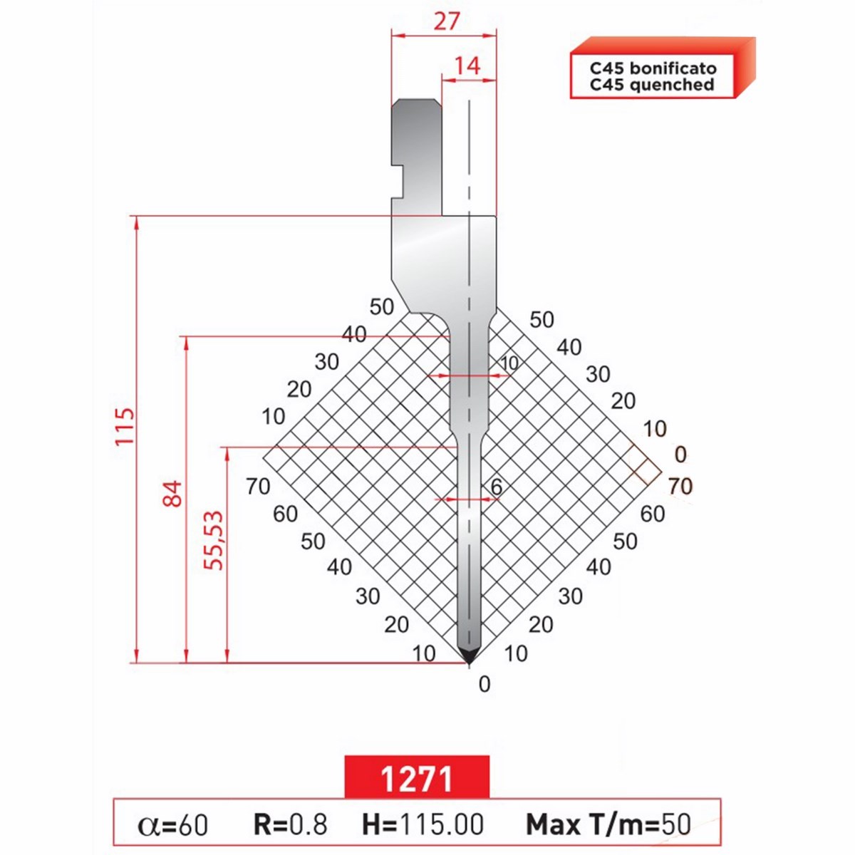 Poinçon 1271 Lg: 415 mm