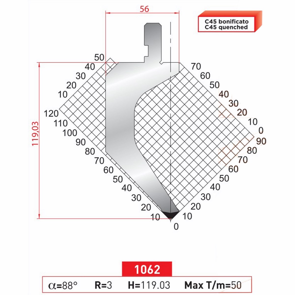 Poinçon 1062 Lg: 415 mm 