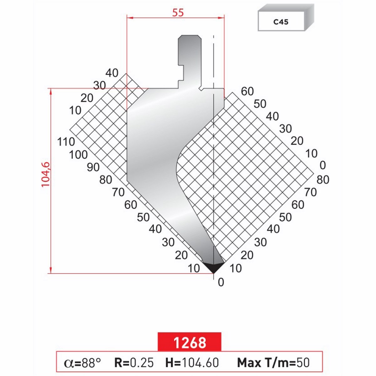 Poinçon 1268 Lg: 415 mm 