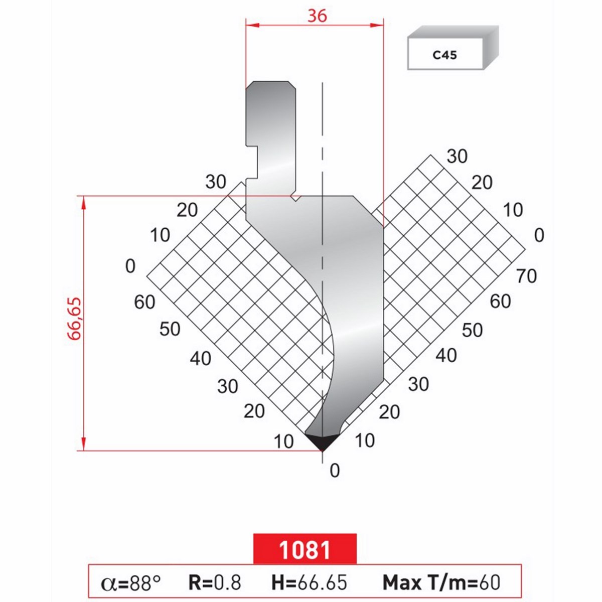 Poinçon 1081 Lg: 415 mm 