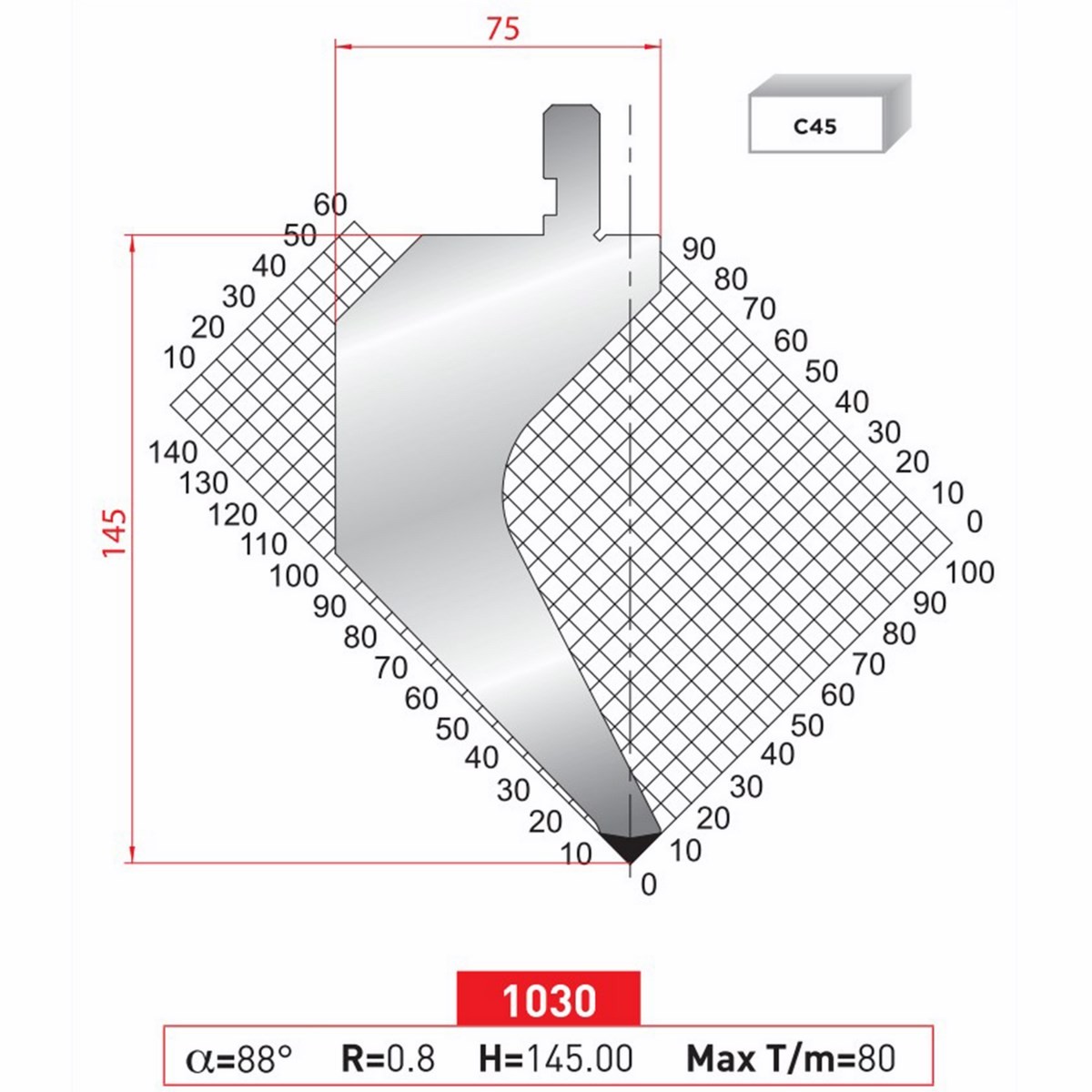 Poinçon 1030 Lg: 415 mm 