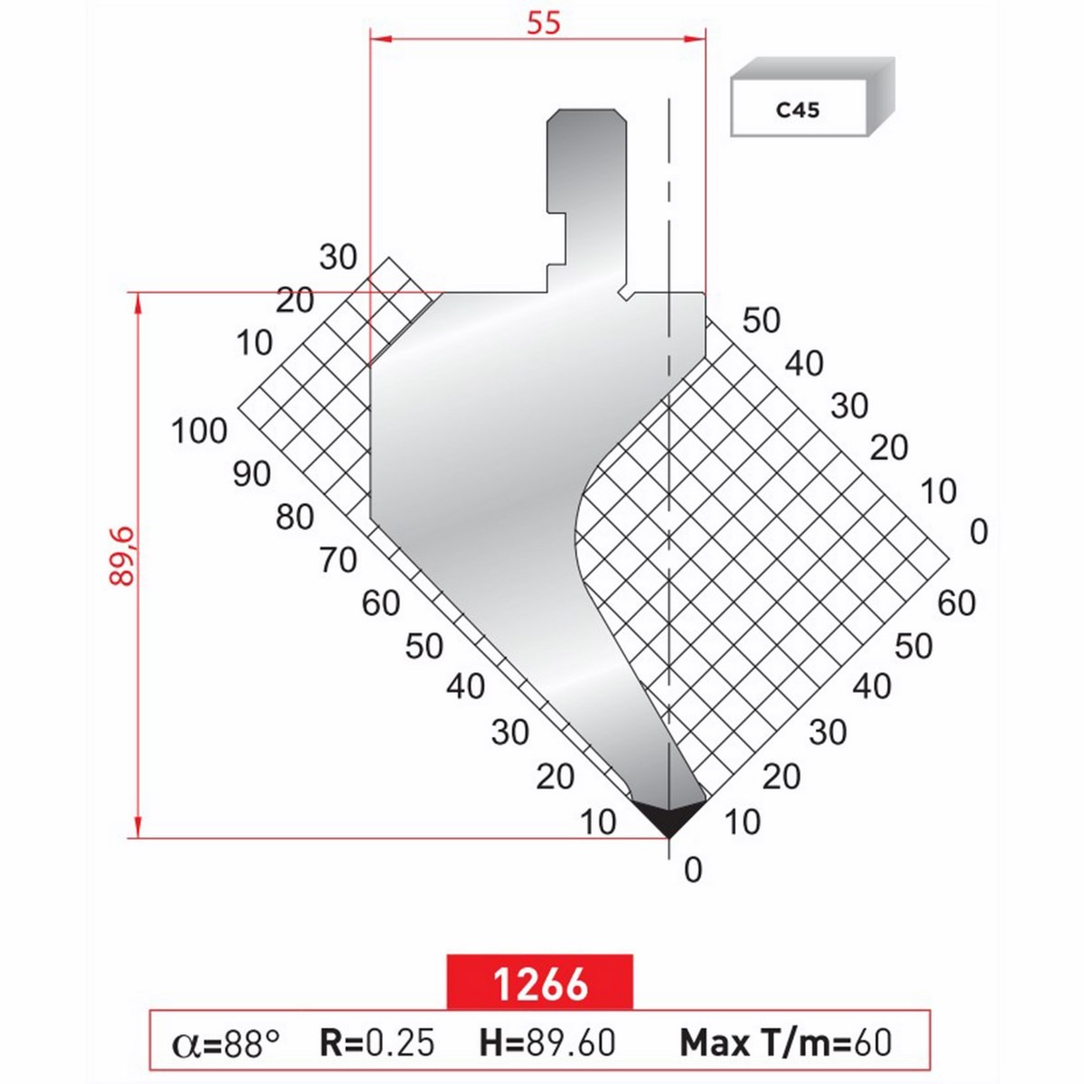 Poinçon 1266 Lg: 835 mm 