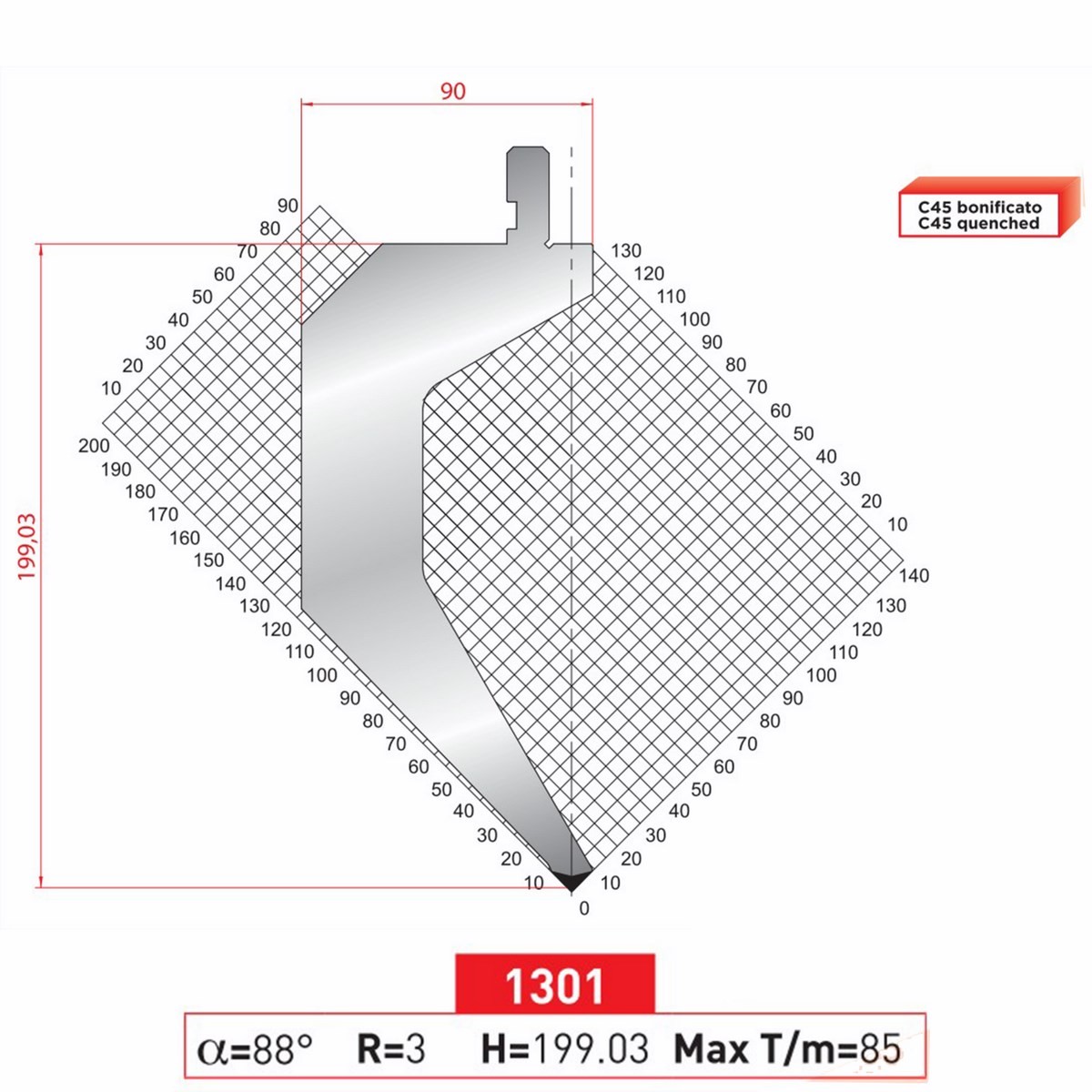 Poinçon 1301 Lg: 505 mm 