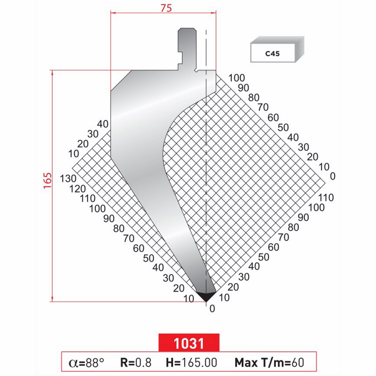 Poinçon 1031 Lg: 835 mm 