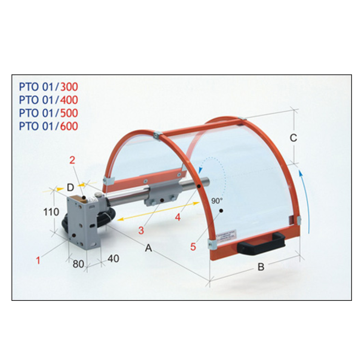 Carter de mandrin de tour Tecno Piu PTO 01/300