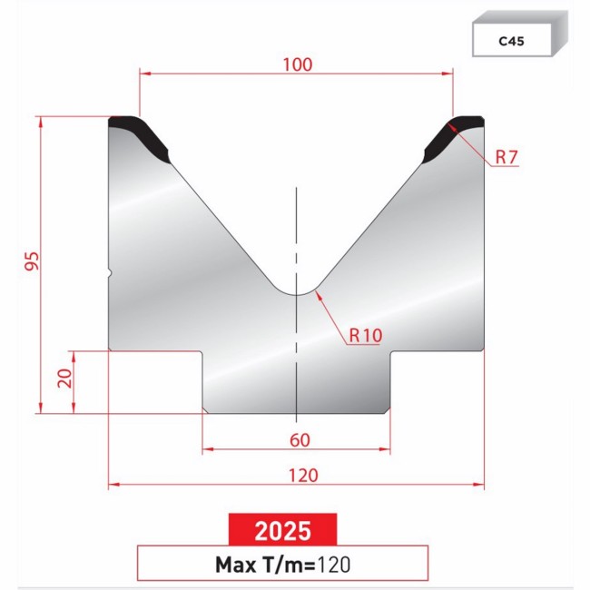 Matrice 1V - 80° N° 2025 Lg: 805 mm Fractionné