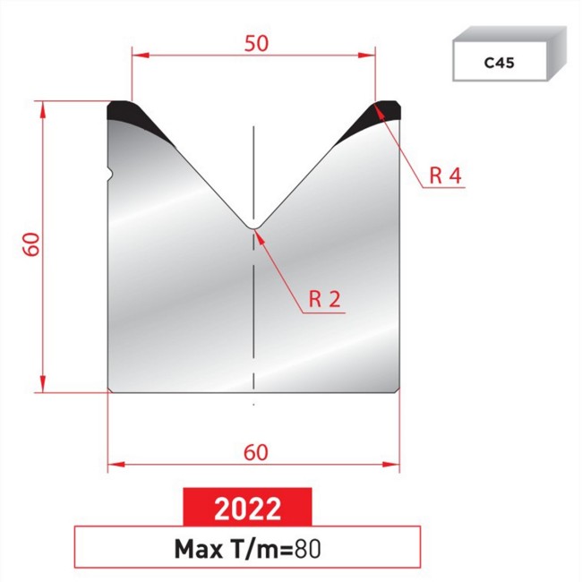 Matrice 1V - 85° N° 2022 Lg: 805 mm Fractionné