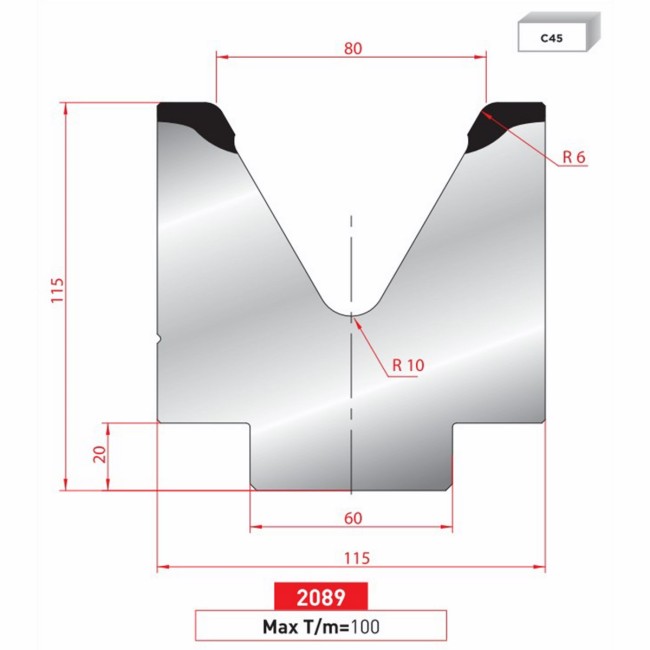 Matrice 1V - 60° N° 2089 Lg: 805 mm Fractionné