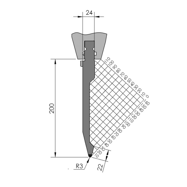 Poinçon BIU-231 200 mm