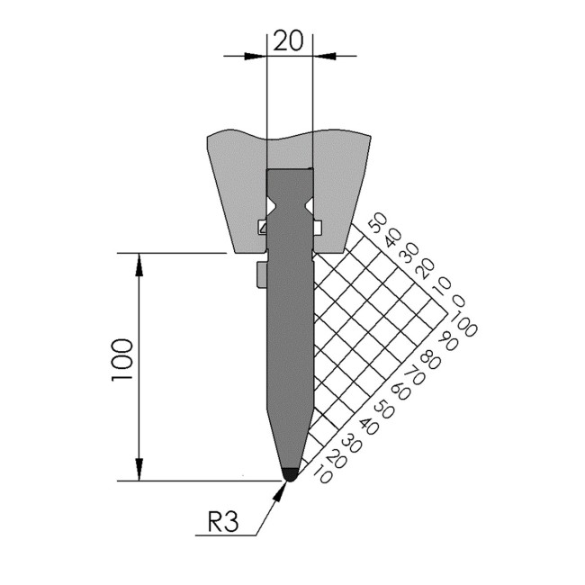 Poinçon BIU-404 475 mm fractionné