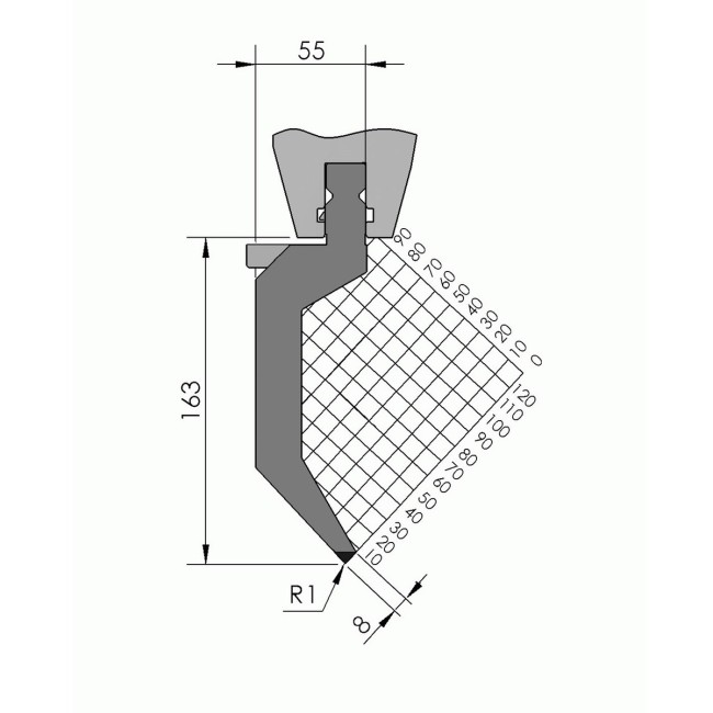 Poinçon BIU-023 550 mm fractionné