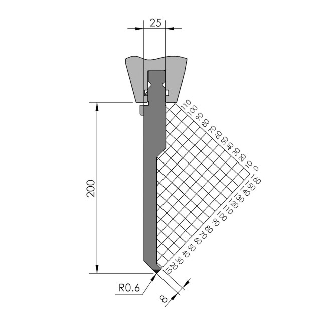 Poinçon BIU-035 550 mm fractionné