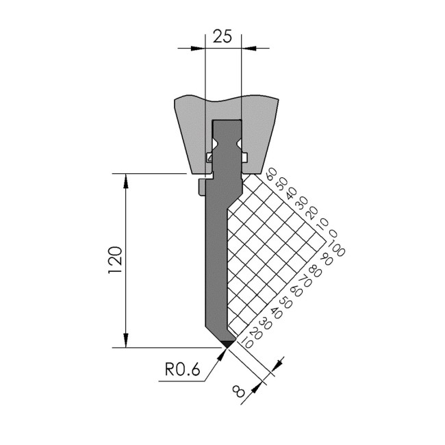 Poinçon BIU-015 550 mm fractionné