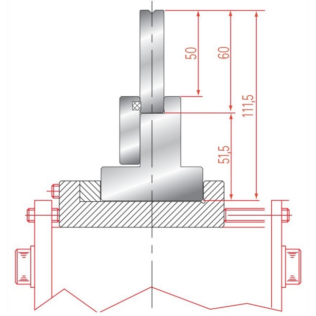 Support matrice à inserts - N° 3173 Lg: 415 mm