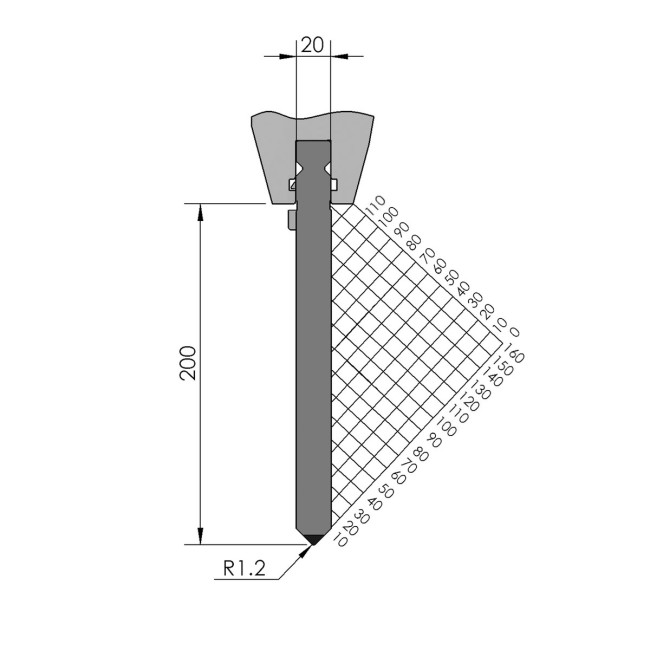 Poinçon BIU-036 550 mm fractionné