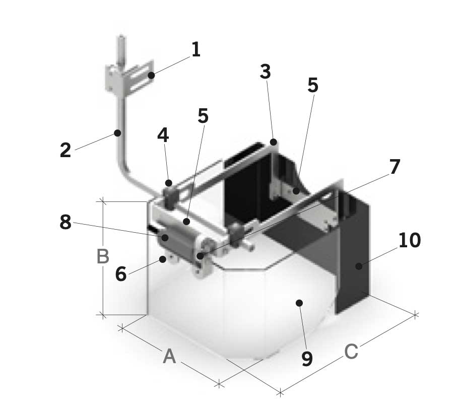 Protecteur de sécurité pour perceuses/fraiseuses Bouclier Ø 300 H. 200 mm. - avec micro-interrupteur de sécurité