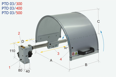 Protecteur de sécurité pour mandrin de tour - avec bouclier monolithique en matériau composite Bouclier Ø 400 H 220 mm.  - avec micro-interrupteur de sécurité