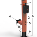 DISPOSITIF DE SÉCURITÉ POUR TOUR - À FIXER SUR LA MACHINE ET SUR LE SOL Porte-clef du mandrin - Pour permettre à la clef de la broche du tour d'être placée en toute sécurité. Avec micro-interrupteur de sécurité