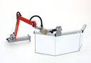 Protecteur réglable pour fraiseuse universelle - avec bras articulés et bouclier à ouverture verticale Bouclier L 725 H 300 mm.  - avec micro-interrupteur de sécurité n. 1