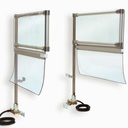 Protecteur pour scie alternative - avec panneaux divisés en deux sections pour permettre le passage des barres Bouclier L 700 H 600 mm.  - avec n. 2 micro-interrupteurs de sécurité