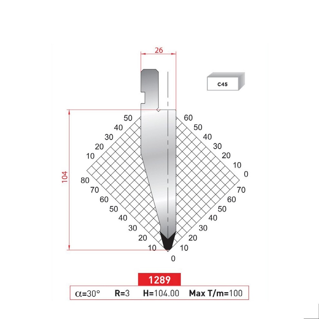Poinçon type Amada neuf Arrow référence 1289 Lg 835