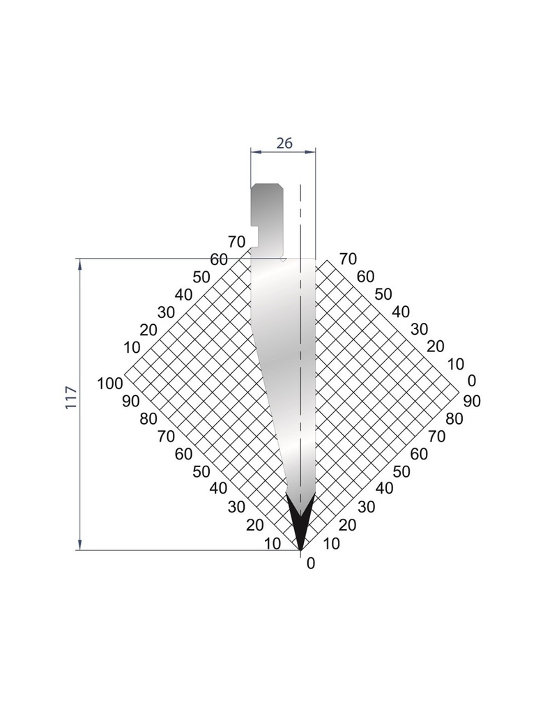 Poinçon type AMADA N°1178 Lg 805 Fractionné