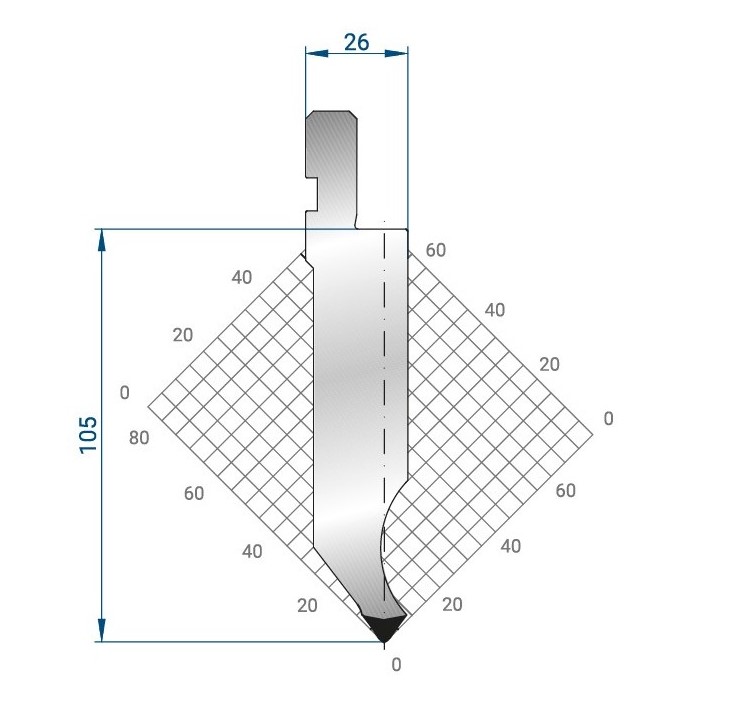 Poinçon type AMADA N°1338 Lg 415