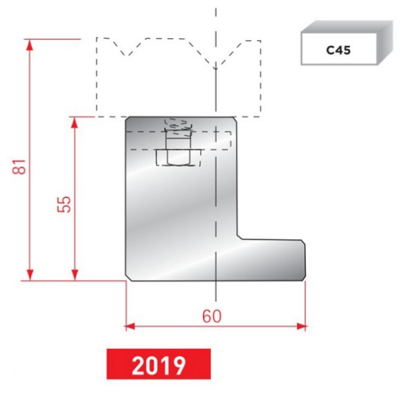 Support matrice 2V type AMADA ARROW N°2019 Lg 830