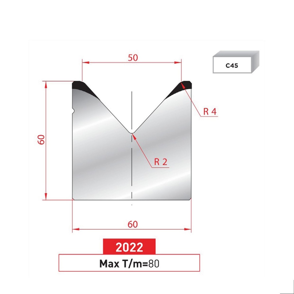 Matrice 1V type AMADA N°2022 Lg 835