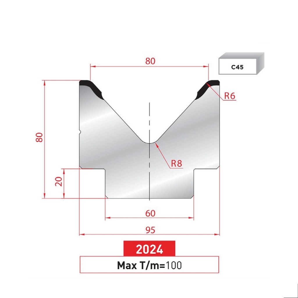 Matrice 1V type AMADA neuve ARROW référence 2024 Lg 835