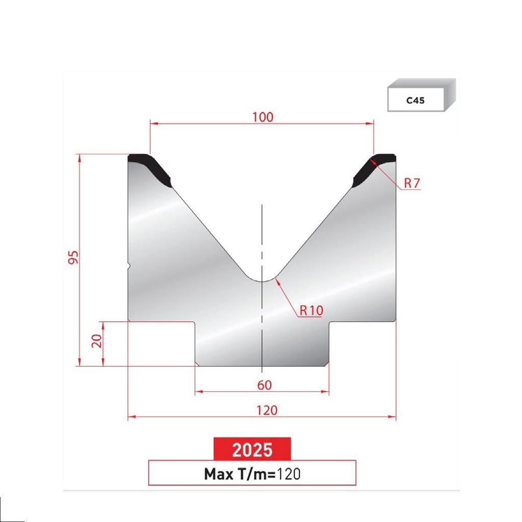 Matrice 1V type AMADA neuve ARROW référence 2025 Lg 835