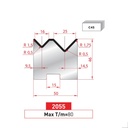 Matrice 2V autocentrée type AMADA neuve ARROW référence 2055 Lg 805 Fractionné