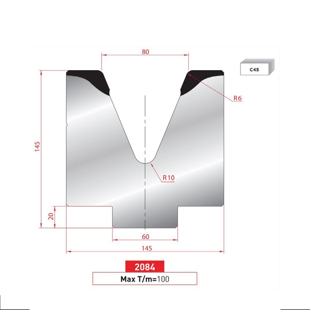 Matrice 1V type AMADA neuve ARROW référence 2084 Lg 415