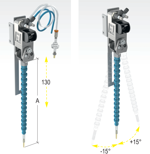 Système de micropulvérisation air-huile LTS.02A30 – Réglable en hauteur, dégagement rapide