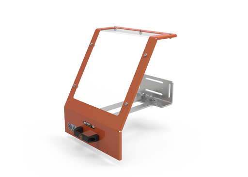 [2NMTOU_PTO16_450] Protection pour tour du chariot - à installer sur le chariot longitudinal ou sur la protection arrière Protection à ouverture pivotante avec n. 2 bras rotatifs de support et de protection en acier L.400 H.400