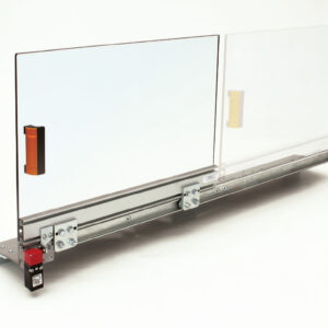 [2NMREC_PRE01_650] Protection pour rectifieuse planes - avec structure inclinée pour la collecte des liquides Dispositif de sécurité L 1200 - 600 H 500 mm.  - avec plaque d'ancrage inclinée et micro-interrupteur de sécurité